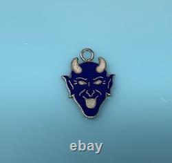 Vintage Sterling Silver Blue Enamel Devil Duke Charm For Bracelet 1.5g