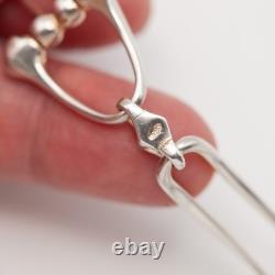 Vintage Sterling Silver Blue Enamel Modernist Link Bracelet(P3674C-NAH)