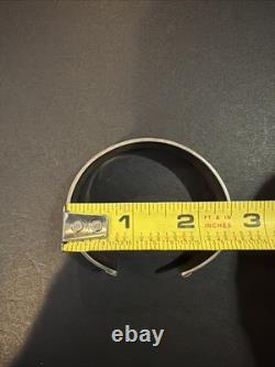 Vintage Sterling Silver Blue Enamel Moroccan Cuff Bracelet