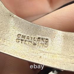 Vintage Sterling Silver Bracelet Cornflower Blue Enamel Niello Dancer Siam 7.5