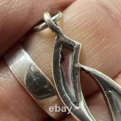 Vintage Sterling Silver Bracelet with Orange And Blue Enamel color 7.5