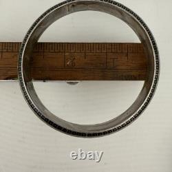 Vintage Sterling Silver Enamel Cloisonné Floral Bangle Bracelet 3 ID 36g. 925