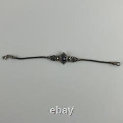 Vintage Sterling Silver Greek Bracelet Made in Greece Enamel Medallion