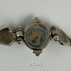 Vintage Sterling Silver Greek Bracelet Made in Greece Enamel Medallion