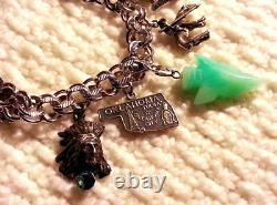Vintage Sterling Silver Western Charm Bracelet & Charms, 7.50, Turquoise 55gr