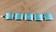 Vintage Thune Norway Sterling Silver Aqua Blue Enamel Viking Ship Bracelet #110