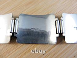 Vintage Thune Norway Sterling Silver Aqua Blue Enamel Viking Ship Bracelet #110