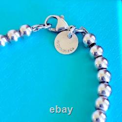 Vintage Tiffany & Co. Mini heart Bracelet Blue Enamel 7 1/2 Authentic Marked