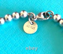 Vintage Tiffany & Co. Mini heart Bracelet Blue Enamel 7 1/2 Authentic Marked