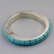 Vintage Turquoise Art Glass + Enamel Plaid Sterling Silver Bangle Heavy Bracelet