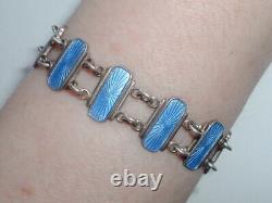 Vintage Volmer Bahner Silver Blue Enamel Bracelet Denmark