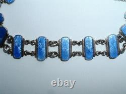 Vintage Volmer Bahner Silver Blue Enamel Bracelet Denmark