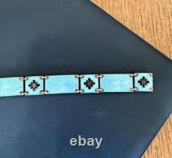 Vintage Volmer Bahner Sterling Silver and Blue Enamel Bracelet 7 1/4