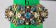 Vintage West German Filigree Enamel Rhinestone Panel Bracelet Stunning Read 7