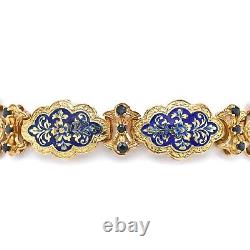 Vintage Yellow Gold Enamel Victorian Era Bracelet Estate Jewelry