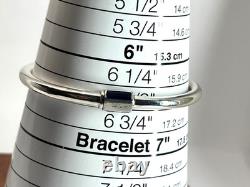 Vintage designer Gucci bangle bracelet 925 silver dark blue enamel hinged Italy