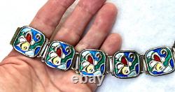 Vintage sterling 925S enamel abstract bracelet Norway modernist Oystein Balle MC