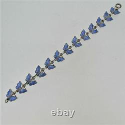 Volmer Bahner Denmark Blue Guilloche Enamel Butterfly Bracelet