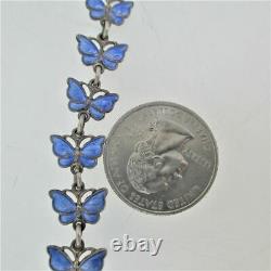 Volmer Bahner Denmark Blue Guilloche Enamel Butterfly Bracelet