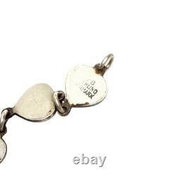 Volmer Bahner Denmark Sterling Silver Blue Enamel Heart Bracelet Collectible