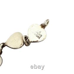 Volmer Bahner Denmark Sterling Silver Blue Enamel Heart Bracelet Collectible