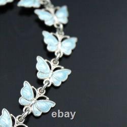 Volmer Bahner. Sterling Silver'Butterfly' Bracelet with light blue enamel