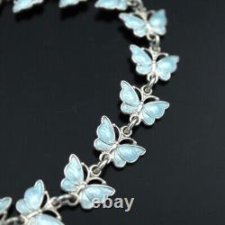 Volmer Bahner. Sterling Silver'Butterfly' Bracelet with light blue enamel