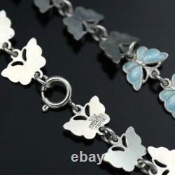 Volmer Bahner. Sterling Silver'Butterfly' Bracelet with light blue enamel