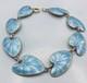 Vtg Finn Jensen Norway Blue Gullloche Enamel Lily Pad Bracelet 7 1/2 In
