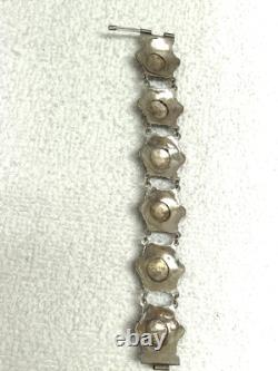 Vtg Filigree Flower Bracelet 925 Sterling Wire Enamel Blue Red Green Unique 24g