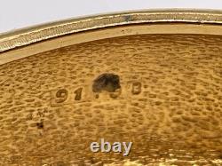 Vtg Marcel Boucher Blue and Gold Enamel Hinged Numbered Bangle Bracelet