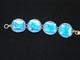 Vtg Modernist Ruth Buol Blue Enamel Glass Circle Square Bracelet