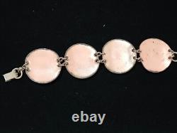 Vtg Modernist Ruth Buol Blue Enamel Glass Circle Square Bracelet