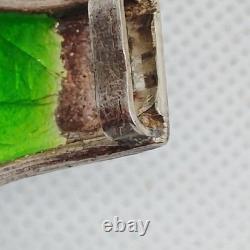 Vtg Rajasthani India Cloisonne Enamel Elephant Bangle Bracelet Sterling Silver