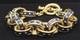 Vtg Signed Kjl Kenneth Jay Lane Navy Blue Enamel Gold Tone Rolo Link Bracelet