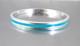 Vtg. Solid Sterling Silver 925 Teal Blue Enamel Bangle Bracelet 31.92 Grams