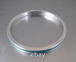 Vtg. Solid Sterling Silver 925 Teal Blue Enamel Bangle Bracelet 31.92 Grams