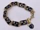 Vtg Sporrong Swedish Heritage Crown Blue Enamel Tre Kronor Link Panels Bracelet