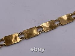 Vtg Sporrong Swedish Heritage Crown Blue Enamel Tre Kronor Link Panels Bracelet