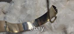 Vtg Sterling Silver Siam Dancing Goddess Blue Enamel Bangle Bracelet Sun Mekala