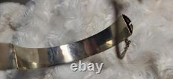 Vtg Sterling Silver Siam Dancing Goddess Blue Enamel Bangle Bracelet Sun Mekala