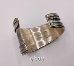 WONDERFUL estate BRIGHT ENAMEL designer WYATT wide STERLING silver CUFF bracelet