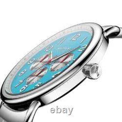 Wolfpoint Fort Dearborn Chicago Blue 316 steel/ BrownStrap/ Sapphire Glass