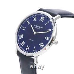 Wolfpoint Watches Heritage- Navy Blue Horween Leather Strap/ Steel Bracelet