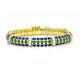 Women's Blue Green Enamel Diamond Link Bracelet In 18k Yellow Gold