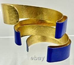 Yy Herve Van der Straeten Cuff Wide Wrap Bracelet Blue Enamel French Open